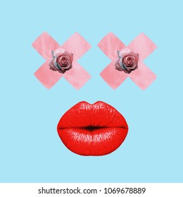 Contemporary Art College, Red Lips, Roses Eyes