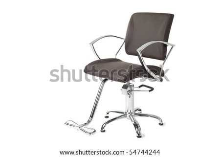 Contemporary barber chair isolated on white.