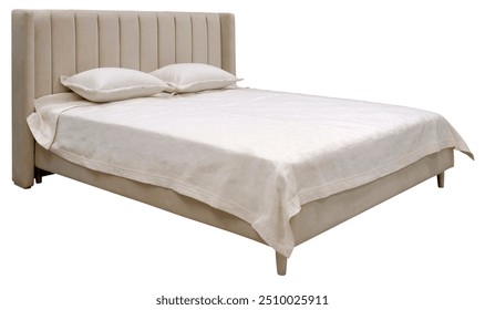 Contemporary Bed isolated on white background. Including clipping path