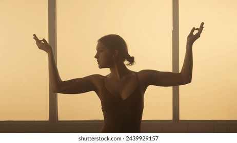 Contemporary Dance Solitude: A Silhouette of Motion and Emotion - Powered by Shutterstock