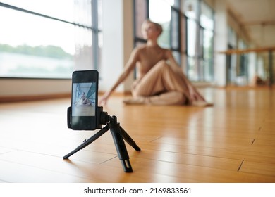 Contemporary Dance Teacher Filming Video For Her Social Media On Smartphone