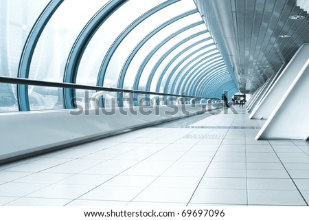 contemporary hallway of airport