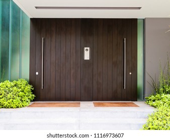 Contemporary House Main Entrance Wooden Door