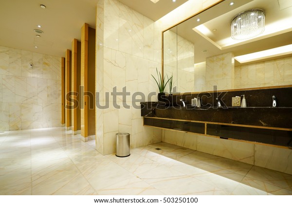 Contemporary Interior Public Toilet Part Luxury Stock Photo (Edit Now