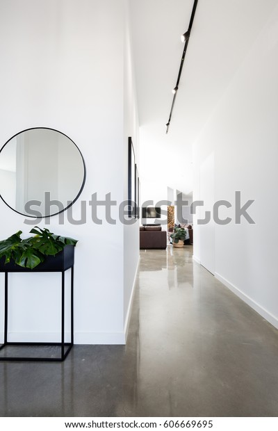 Contemporary New Home Entry Hallway Polished Royalty Free