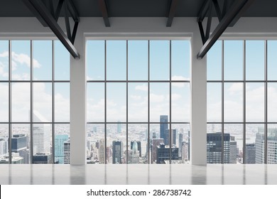 Contemporary office space with New York view. A concept of financial success.