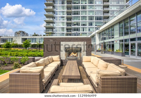 Contemporary Openair Park Spacious Lounge Area Royalty Free