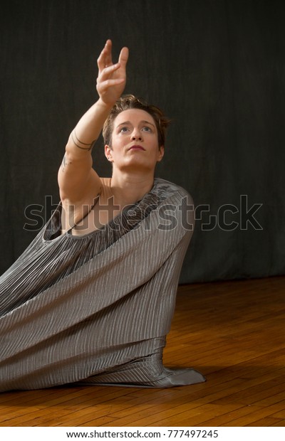 Contemporary Young Woman Dancer Short Hair Stock Photo Edit Now