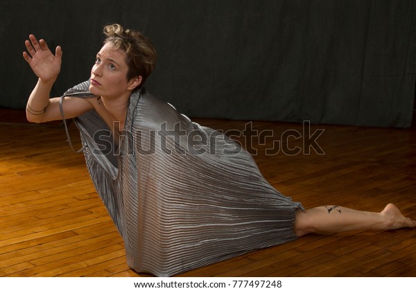 Contemporary Young Woman Dancer Short Hair Stock Photo Edit Now