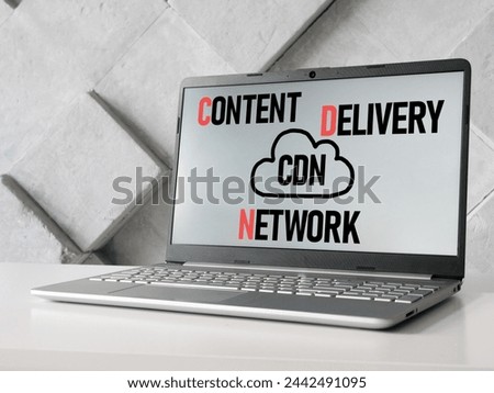 Content Delivery Network CDN is shown using a text