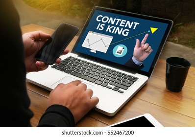 CONTENT IS KING  Seo Search Engine Optimization And Content Marketing Concept