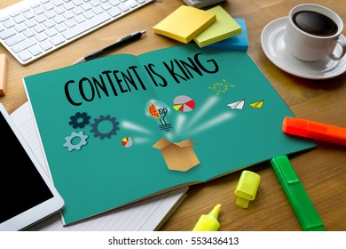 CONTENT IS KING  Seo Search Engine Optimization And Content Marketing Concept