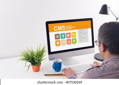 Content Management System Screen On The Workplace