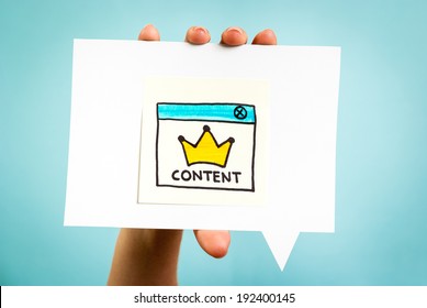 Content Marketing Is King, Online Concept. Influencer Marketing.