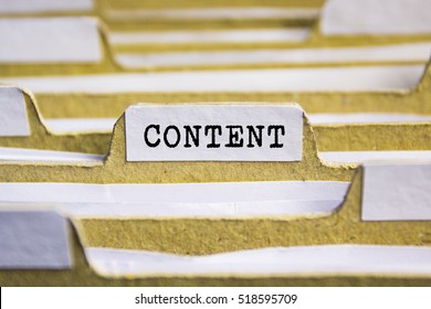 CONTENT word on card index paper