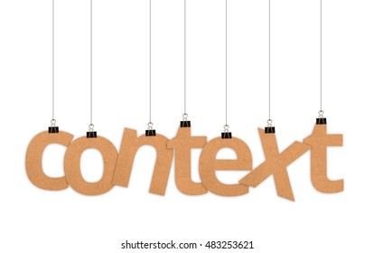 context speech word hanging with strings
