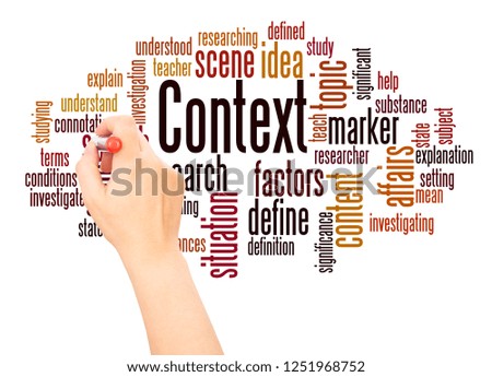 Context word cloud hand writing concept on white background.