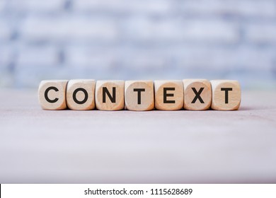 Context Word Written On Wood Block