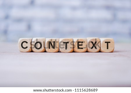 Context word written on wood block