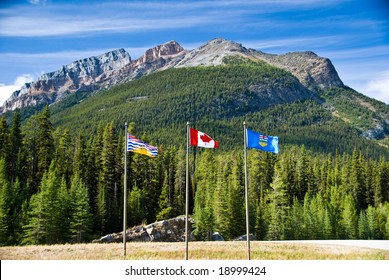 The Continental Divide at the border of Alberta and British Columbia in Canada