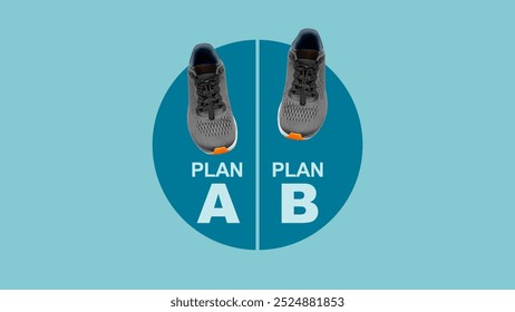 Contingency plan. Choosing plan B or plan A. Choose one of two options. Decisions in life and Choice of path