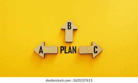 Contingency plan. Choosing plan B or C. Choose one of three most suitable options