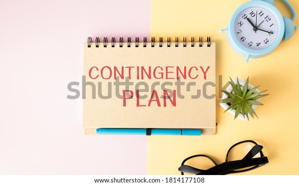 Contingency\
plan word cloud concept on grey\
background.