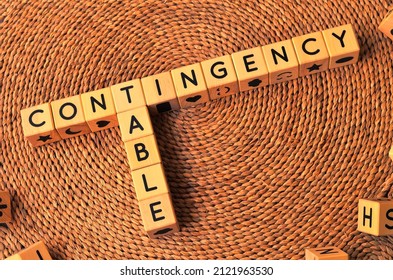 CONTINGENCY TABLE Word Text From Wooden Cube Block Letters. Contingency Table Is A Type Of Table In A Matrix Format That Displays The Frequency Distribution Of Variables.