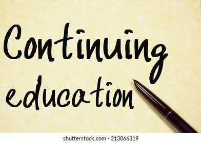 Continuing Education Text Write On Paper 