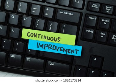 Continuous Improvement write on sticky notes isolated on office desk. - Shutterstock ID 1826173214