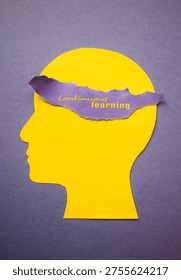 Continuous Learning Mindset Concept with Yellow Human Profile