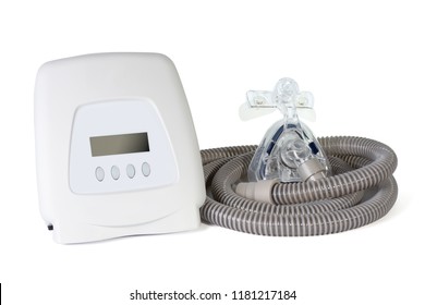 A Continuous Positive Airway Pressure With Premium Quality Of Mask And Hose Used For Obstructive Sleep Apnea Patient ,isolated On White Background .
Cpap  Components.