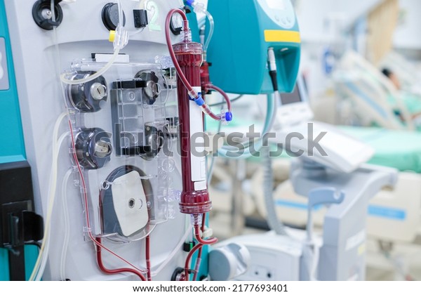 Continuous renal\
replacement (CRRT) with blood line dialysis set and installation at\
critical care unit\
(CCU)