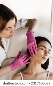 Contour plastic for correcting the volume and shape of the cheekbones. Filler injection of hyaluronic acid in cheekbones
