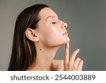 Contouring of the chin and angular jaws. Correcting the shape of the face by doctor. Aesthetic beauty treatment. Improved shape of the face