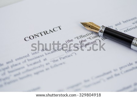 Contract and pen 