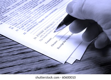 Contract Person Signing Name On Signature Stock Photo 60600010 ...