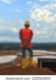 Contractor in Bauxite Mining stand up and looking at the sky