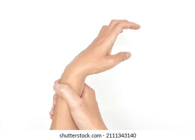 Volkmann’s Contracture In Upper Limb Of Asian Young Man. It Is A Permanent Shortening Of Forearm Muscles That Gives Rise To A Clawlike Posture Of The Hand, Fingers, And Wrist.