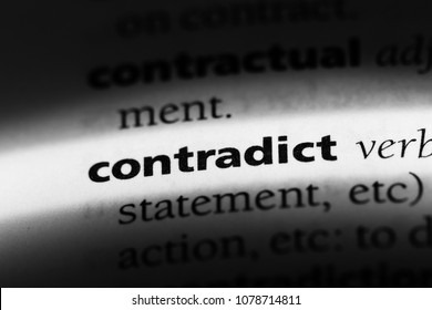 contradict word in a dictionary. contradict concept