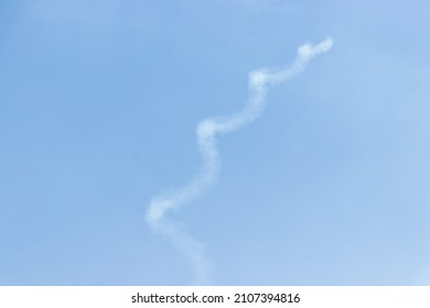 Contrails From US Navy Blue Angels Fighter Jet Swirl In The Sky During Chicago Air And Water Show