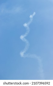 Contrails From US Navy Blue Angels Fighter Jet Swirl In The Sky During Chicago Air And Water Show