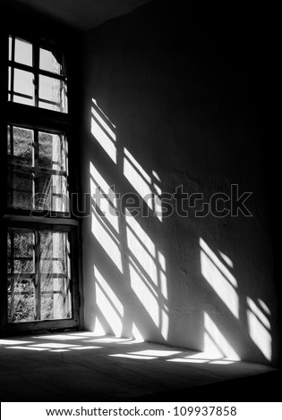 Contrast light from a window in the castle in Lviv