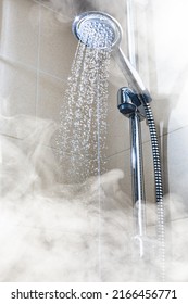 Contrast Shower With Flowing Water And Steam