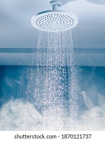 contrast shower with flowing water stream and steam - Shutterstock ID 1870121737