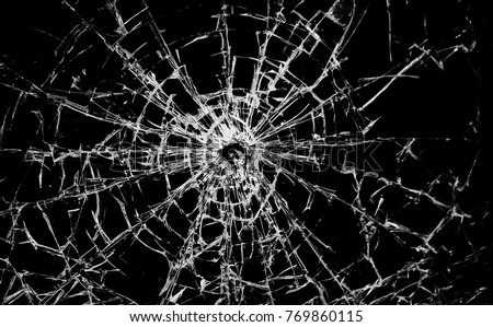 contrasting broken glass on a black background