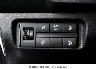 Control button modern car, steering wheel heating button, tire pressure setting button, esp off button