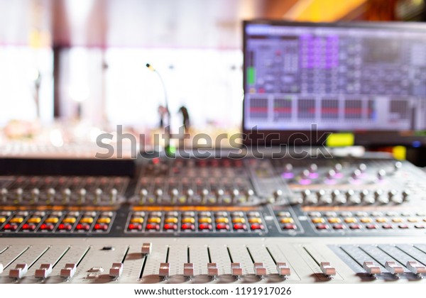 Control Fader Mixing Console Light Equipment Royalty Free Stock