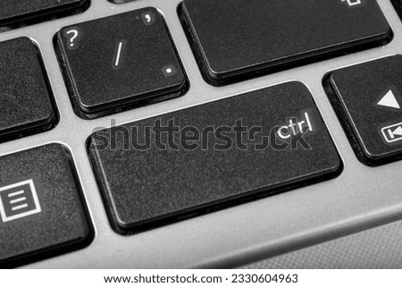 Control key on the keyboard. Ctrlkey close-up. High quality photo