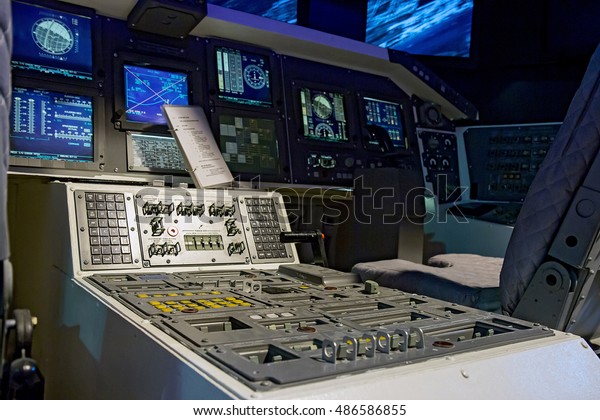 Control Mechanism Cabin Space Shuttle Interior Stock Photo